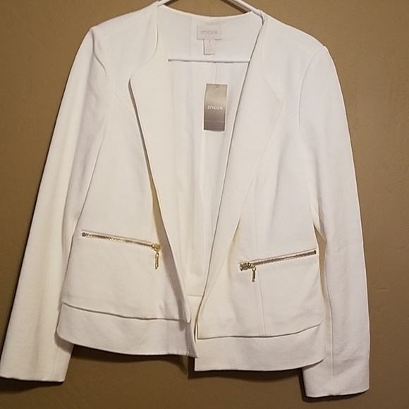 Chico's size 1, cream colored jacket - Picture 1 of 5